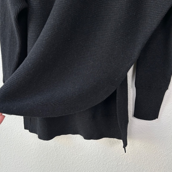 Allsaints women size L Rio Roll neck sweater wool cotton black dolman sleeve - Picture 5 of 11